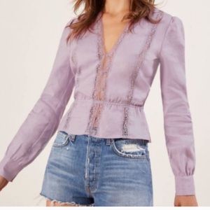 Reformation women’s purple lace top size small